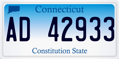 CT license plate AD42933