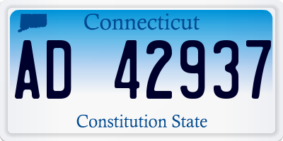 CT license plate AD42937