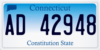 CT license plate AD42948