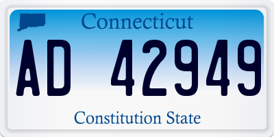 CT license plate AD42949