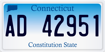 CT license plate AD42951