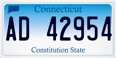 CT license plate AD42954