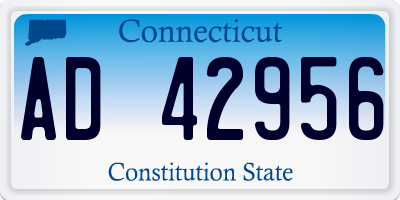 CT license plate AD42956