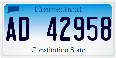 CT license plate AD42958