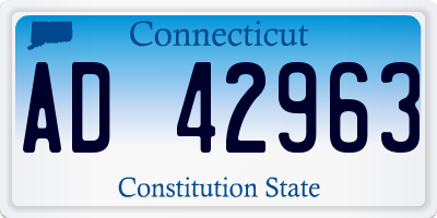 CT license plate AD42963