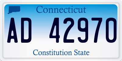 CT license plate AD42970