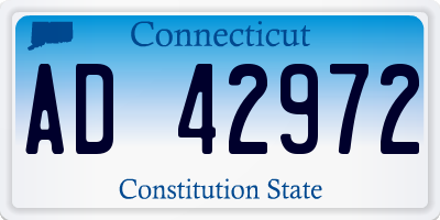 CT license plate AD42972