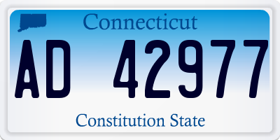CT license plate AD42977
