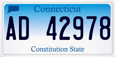CT license plate AD42978