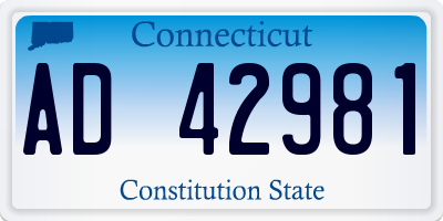 CT license plate AD42981