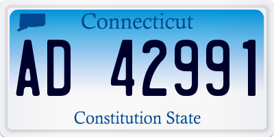CT license plate AD42991