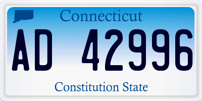 CT license plate AD42996