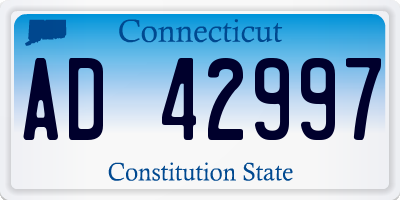 CT license plate AD42997