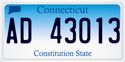 CT license plate AD43013