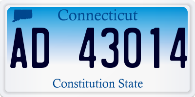 CT license plate AD43014