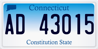 CT license plate AD43015