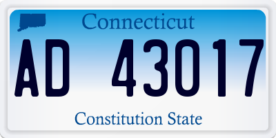 CT license plate AD43017