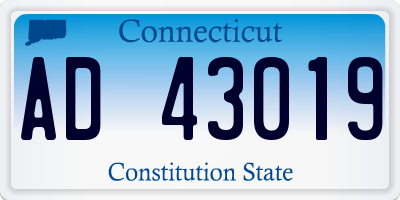CT license plate AD43019