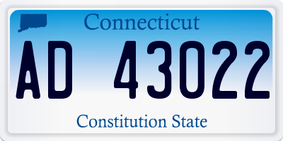 CT license plate AD43022