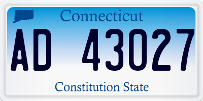 CT license plate AD43027