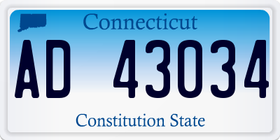 CT license plate AD43034