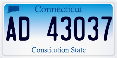 CT license plate AD43037
