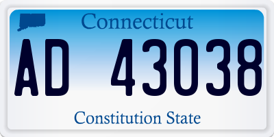 CT license plate AD43038