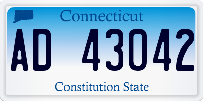 CT license plate AD43042