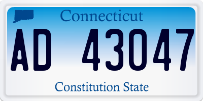 CT license plate AD43047