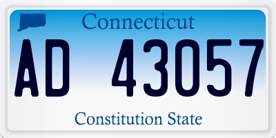 CT license plate AD43057