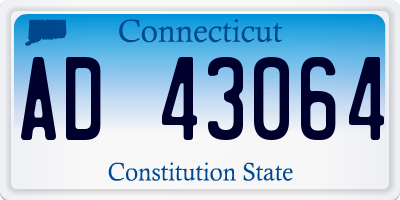 CT license plate AD43064