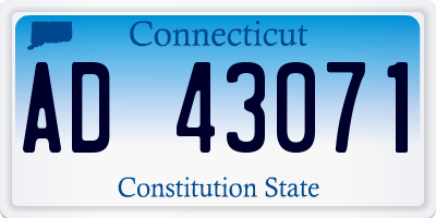 CT license plate AD43071