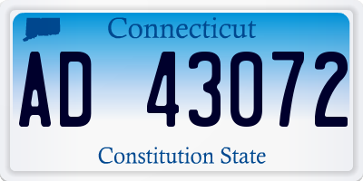 CT license plate AD43072