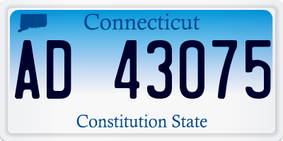 CT license plate AD43075
