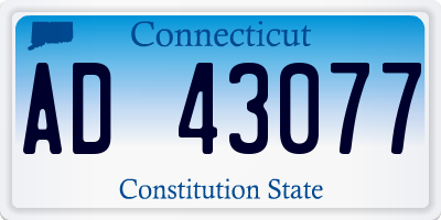CT license plate AD43077