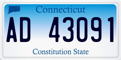 CT license plate AD43091