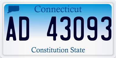 CT license plate AD43093