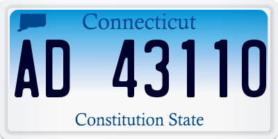 CT license plate AD43110