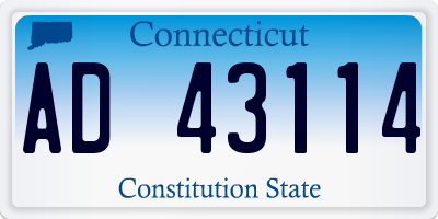 CT license plate AD43114