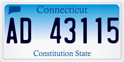 CT license plate AD43115