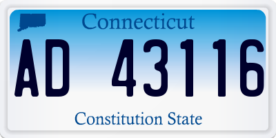 CT license plate AD43116