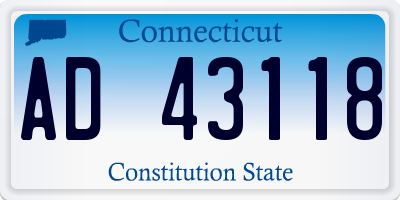 CT license plate AD43118