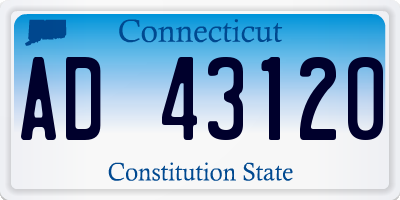 CT license plate AD43120