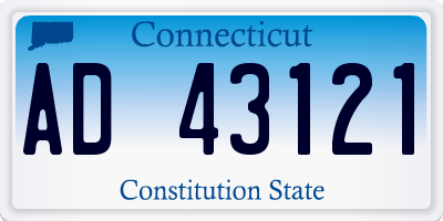 CT license plate AD43121