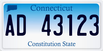 CT license plate AD43123
