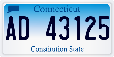 CT license plate AD43125