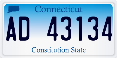 CT license plate AD43134