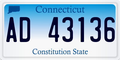 CT license plate AD43136
