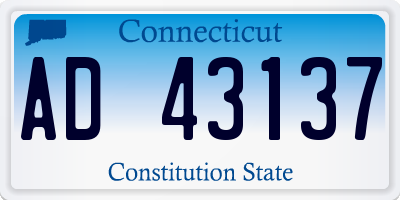 CT license plate AD43137