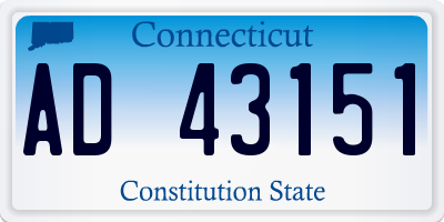 CT license plate AD43151